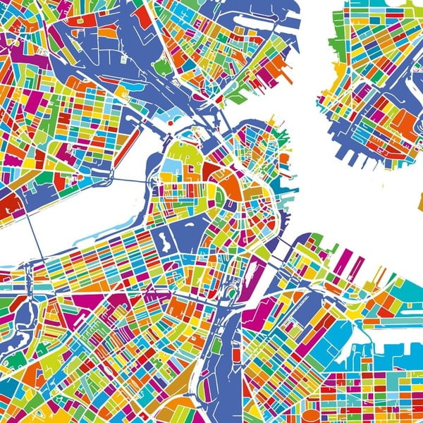 Obraz Maps Boston, 60 x 60 cm