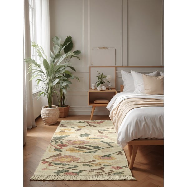 Kreem käsitsi kootud džuudist vaip 80x200 cm Roya Violette - Elle Decoration-image-1