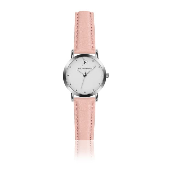 Dámské hodinky se světle růžovým páskem z pravé kůže Emily Westwood Tweet
