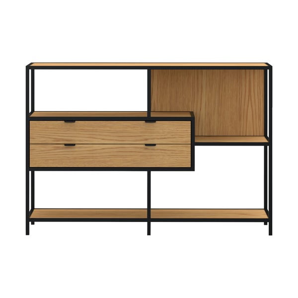 Must tammespoonist raamaturiiul 114x78x35 cm Seaford - Actona-image-1