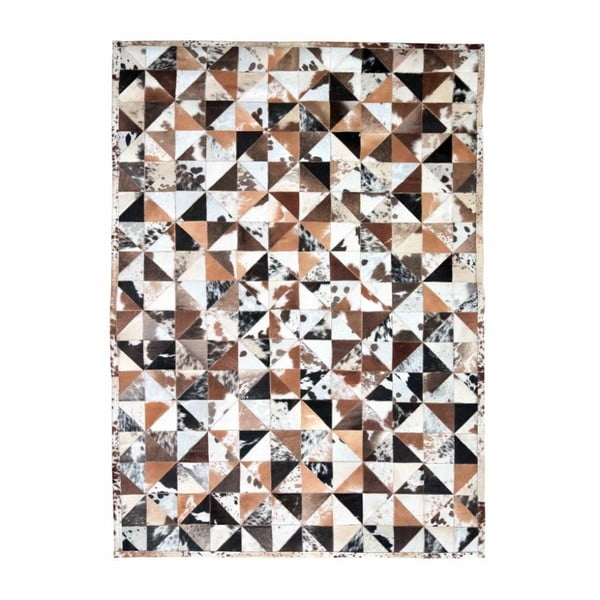 Bílo-hnědý koberec z hovězí usně Hide, 240 x 170 cm