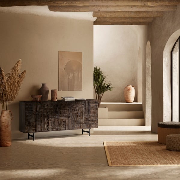 Tumepruun mangopuidust kummut 160x75x40 cm Kalai - MOME-image-1