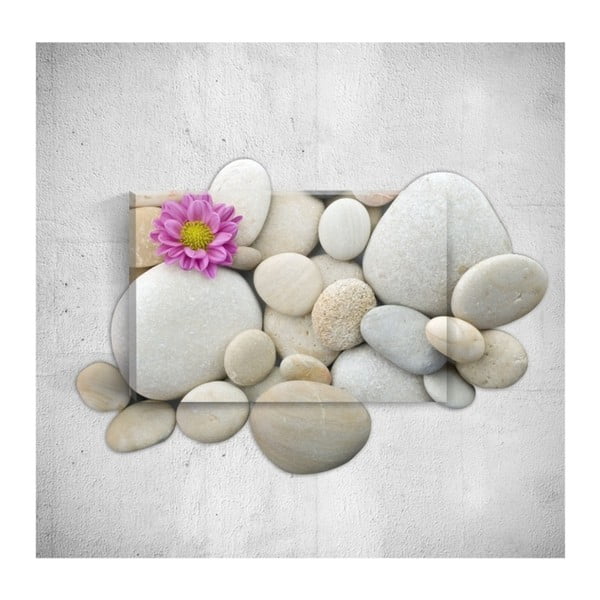 Nástěnný 3D obraz Mosticx Pebbles With Flower, 40 x 60 cm