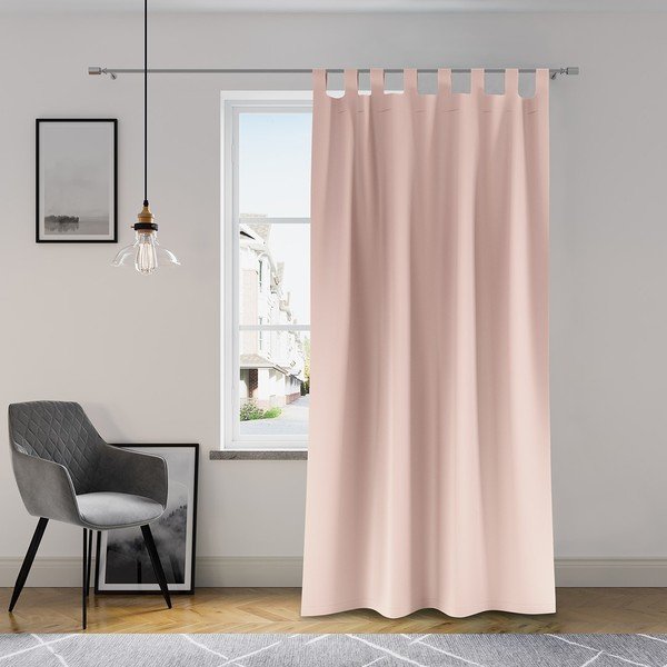 Puuderroosa Tab kardin, 140 x 250 cm Oxford - AmeliaHome-image-1