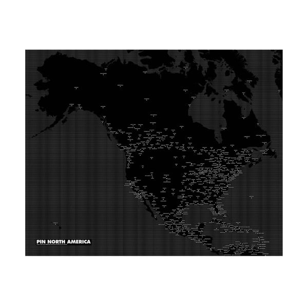 Černá nástěnná mapa Palomar Pin Country Severní Amerika