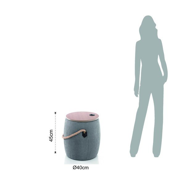 Hall pouf hoiuruumiga , ø 40 cm Barril - Tomasucci-image-4