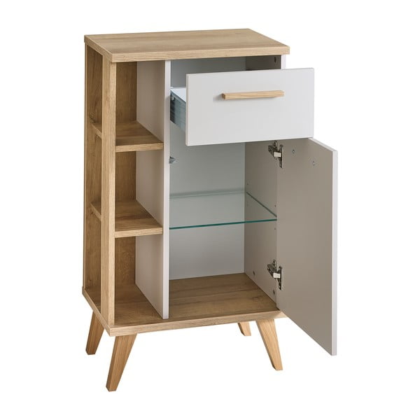 Kreemi tammespoonist madal vannitoakapp 50,5x89,5 cm Quickset 966 - Pelipal-image-2