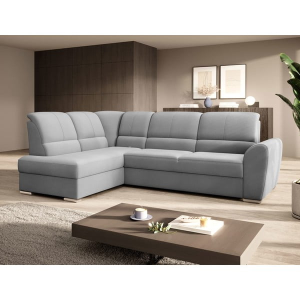 Hall sametist lahtikäiv/sahtliga nurgadiivan (vasak nurk/L-kujuline) Siber – ELTAP-image-4