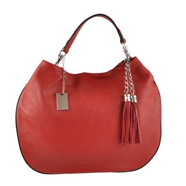 Červená kožená kabelka Matilde Costa Ablon