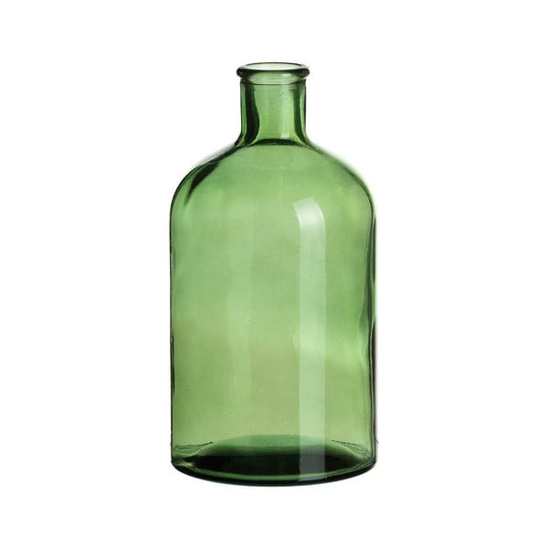 Zelená skleněná dekorativní láhev Tropicho, výška 22 cm