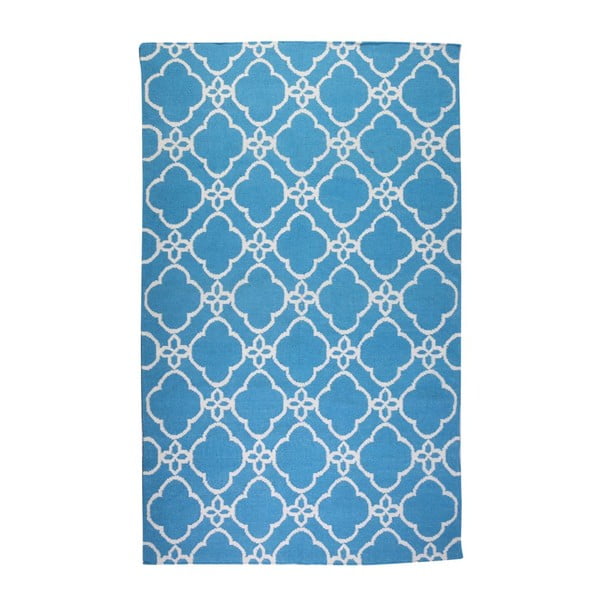 Vlněný koberec Geometry Orient Blue & White, 160x230 cm