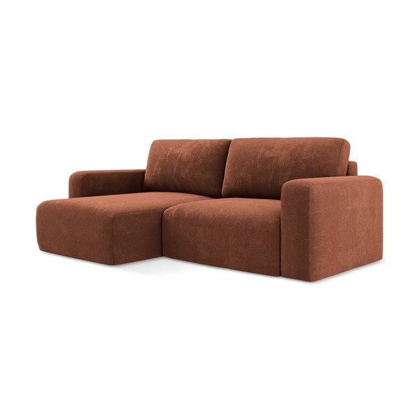 Šenilldiivanvoodi/panipaigaga nurgadiivan terrakota värvi (vasak nurk/diivanvoodiga) Kona - Makamii-image-2