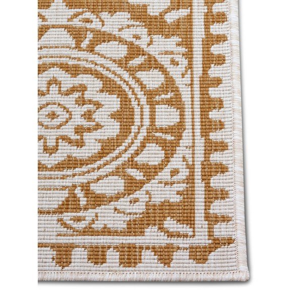 Ookerkollane-valge õuevaip 80x250 cm Jardin - NORTHRUGS-image-3