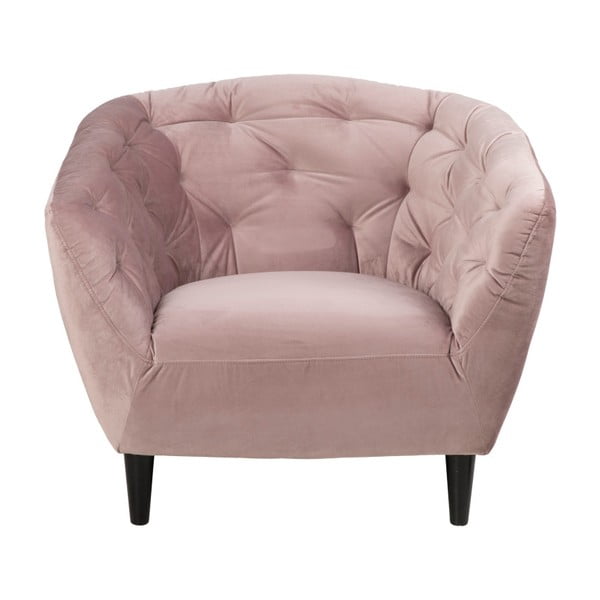 Puuderroosa sametne tugitool Ria - Actona-image-3