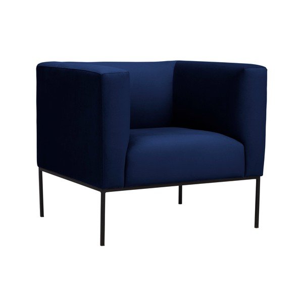 Tmavě modré sametové křeslo Windsor & Co Sofas Neptune-image-2