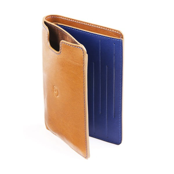 Danny P. kožená peněženka Pocket s kapsou na iPhone 5S Cognac