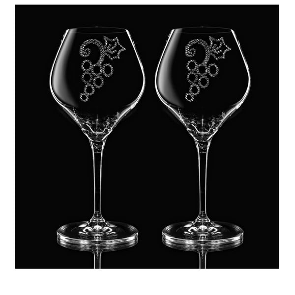 Sada 2 sklenic na víno Grapes se Swarovski Elements v luxusním balení