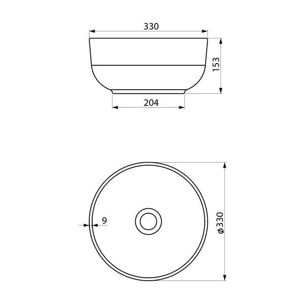 Valge keraamiline ümmargune valamu ø 33 cm Emmi - Sapho-image-3