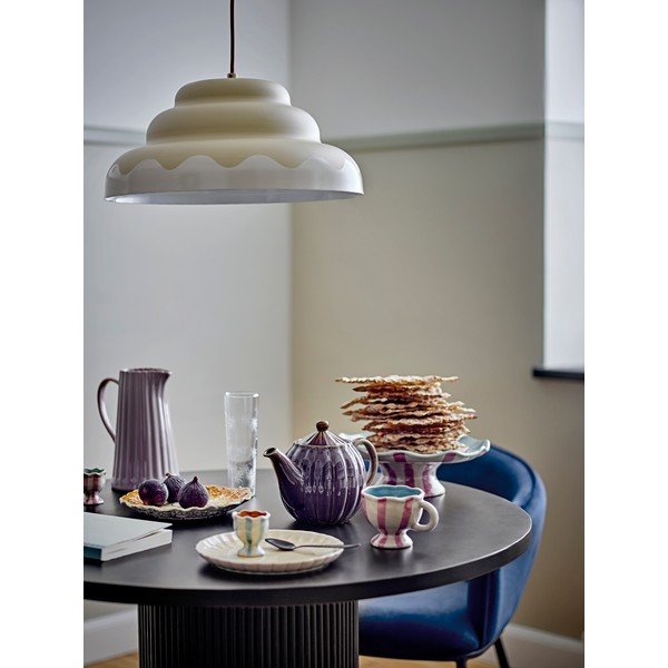 Kreem rippvalgusti metallist varjuga ø 40 cm Lacya - Bloomingville-image-1