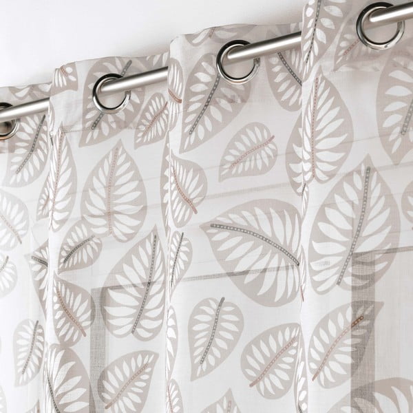 Beež voile kardin 140x240 cm Alma - douceur d'intérieur-image-1