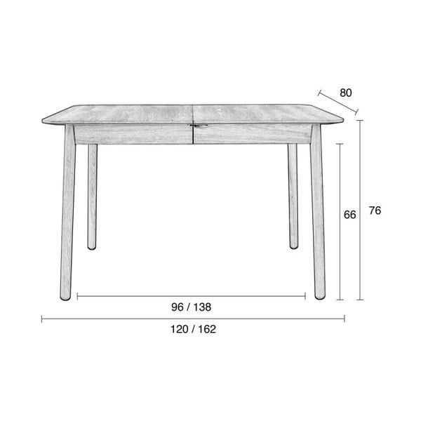 Kokkupandav söögilaud , 120 x 80 cm Glimps - Zuiver-image-3