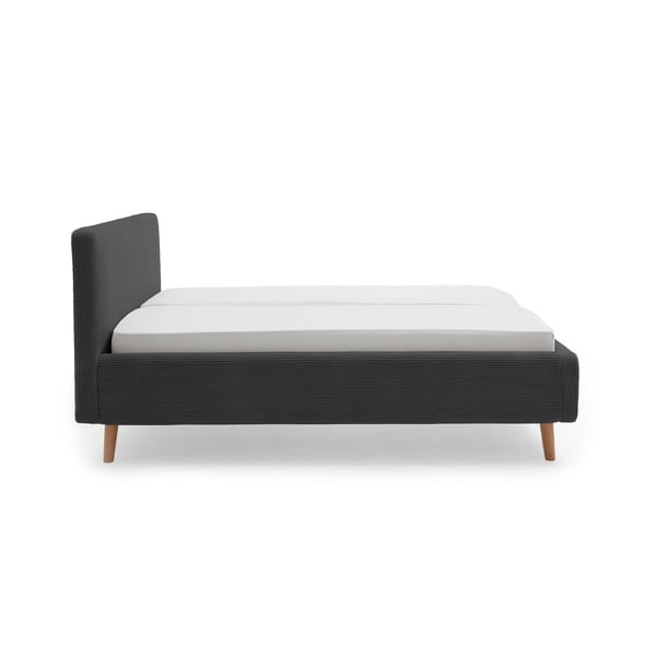 Tumehall polsterdatud kaheinimesevoodi 160x200 cm Mattis Cord - Meise Möbel-image-3