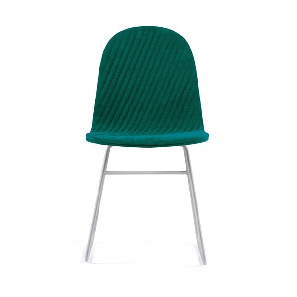 Tyrkysová židle s kovovými nohami Iker Mannequin V Stripe
