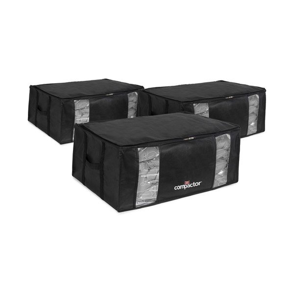 Mustad vaakumplastist hoiukarbid 3 tk komplektis 65x45x27 cm Black Edition - Compactor-image-2