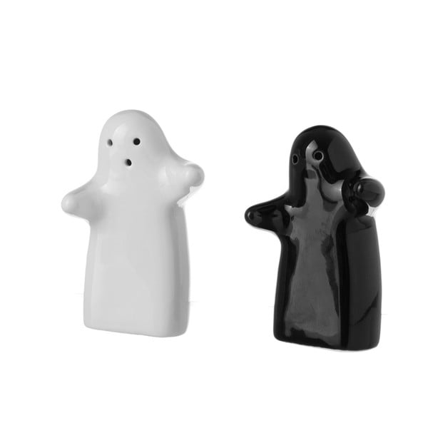 Keraamilisest Unimasa kummitustest valmistatud pipra- ja soolapuhasti komplekt Unimasa Ghosts - Casa Selección-image-1