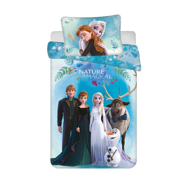 Sinine puuvillane laste voodipesu 100x135 cm Frozen "Blue" - Jerry Fabrics