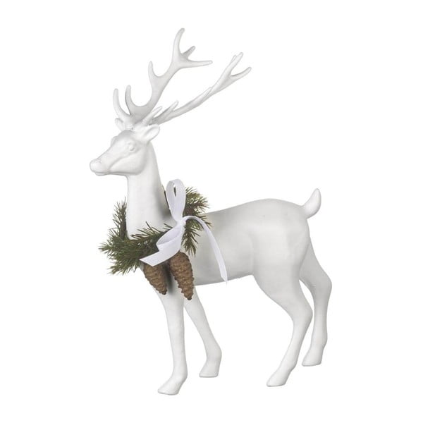 Dekorace Reindeer White, 31x24x9 cm
