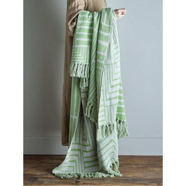 Roheline puuvillaseguga tekk 130x155 cm Velva - Bloomingville-image-1