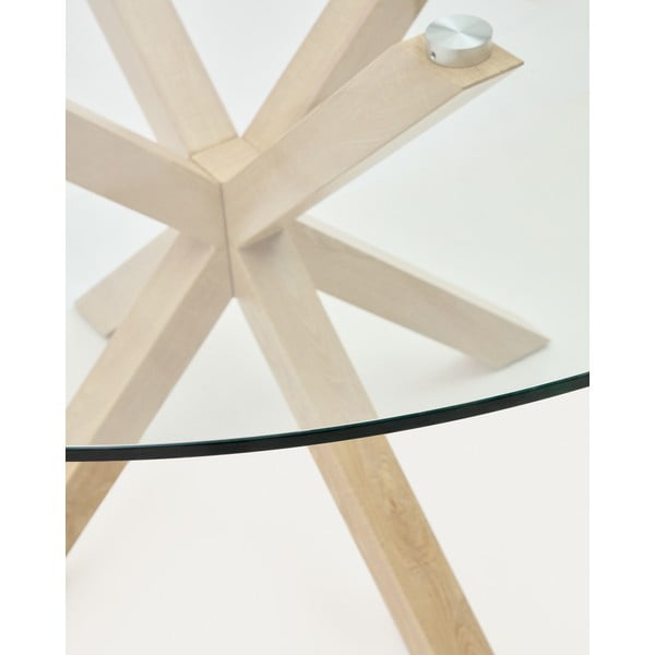 Ümmargune söögilaud klaasist pealispinnaga ø 150 cm Argo - Kave Home-image-2