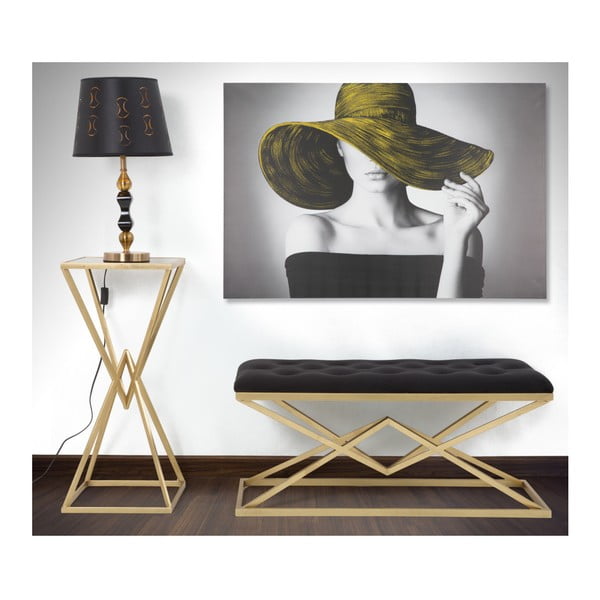 Musta ja kuldse Piramiidi pink, 100 x 40 cm - Mauro Ferretti-image-1