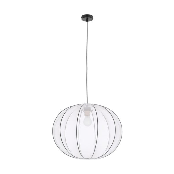 Valge rippvalgusti tekstiilist varjuga ø 52 cm Mellow - Candellux Lighting