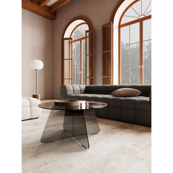 Hall klaasist ümmargune diivanilaud ø 80 cm Samos - Actona-image-1