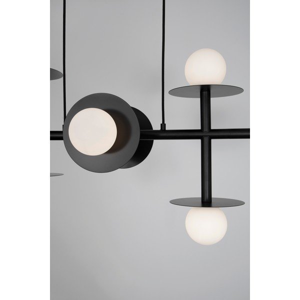 Valge/must metallist ripplamp klaasist varjuga Pielo - Nova Luce-image-2