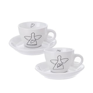 Must-valged keraamilised tassid 2 tk 90 ml komplektis - Orion