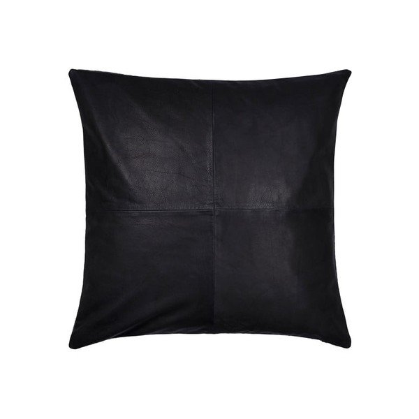 Must villast ja nahast padi Vincent, 45 x 45 cm Lodge - Södahl