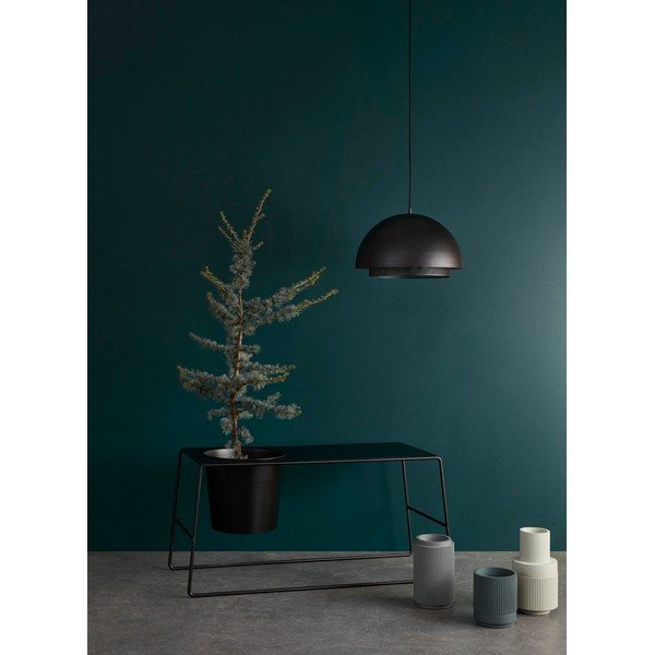 Černý kovový konferenční stolek se zabudovaným květináčem Hübsch Metal-image-1