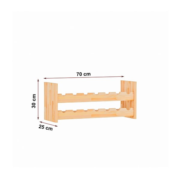 Naturaalset värvi männipuidust veinihoidja 14 pudelit. Carol - Kalune Design-image-4