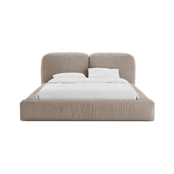 Helepruun polsterdatud kaheinimesevoodi koos panipaiga ja voodipõhjaga 200x200 cm Martina - Micadoni-image-4