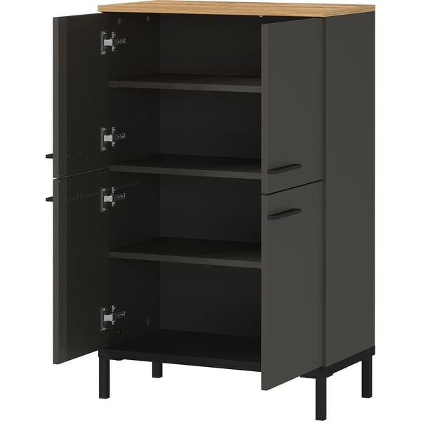 Tumehall kõrge vannitoakapp tammepuust 60x97 cm Yonkers - Germania-image-3