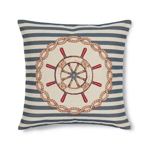 Povlak na polštář Maritim Framed Blue, 45 x 45 cm