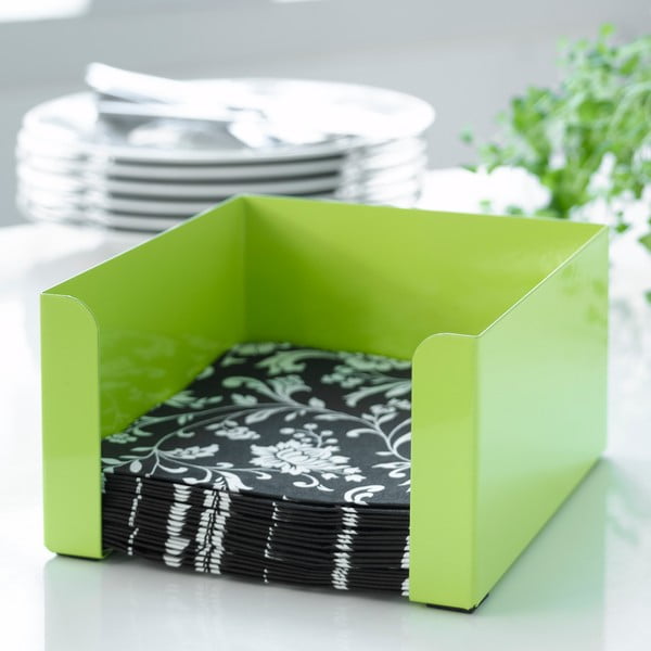 Zelený box na ubrousky Steel Function, 17,5 x 17,5 cm