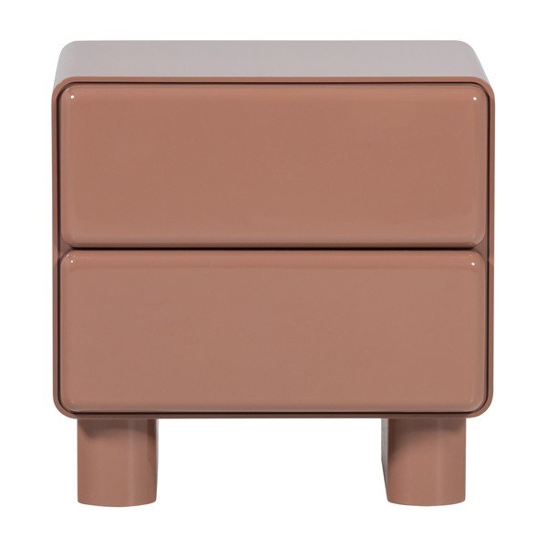 Roosa läikiv öökapp Lustra - WOOOD