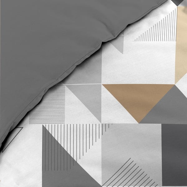 Valge-hall voodipesu üheinimesevoodile 140x200 cm Trigone - douceur d'intérieur-image-3