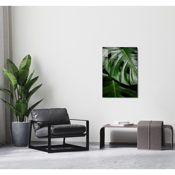 Klaasist maal 70x100 cm Monstera - Wallity-image-1