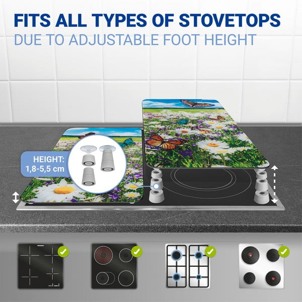 Karastatud klaasist pliidikatted 2tk komplektis 52x30 cm Summer Meadow - Maximex-image-4