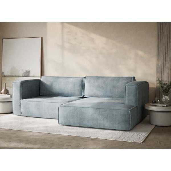 Helesinine šenilldiivanvoodi/panipaigaga nurgadiivan (parem nurk/diivanvoodiga) Velto - Maison de Rêve-image-4